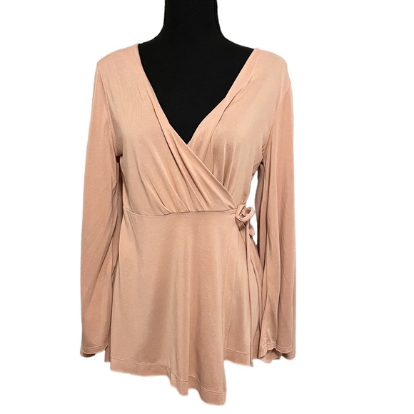 Free People Tops - Free People Wrap Bell Sleeve Blouse in Pink